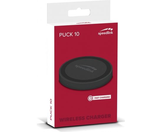 Беспроводная зарядка Speedlink Puck 10, черная (SL-690403-BK)