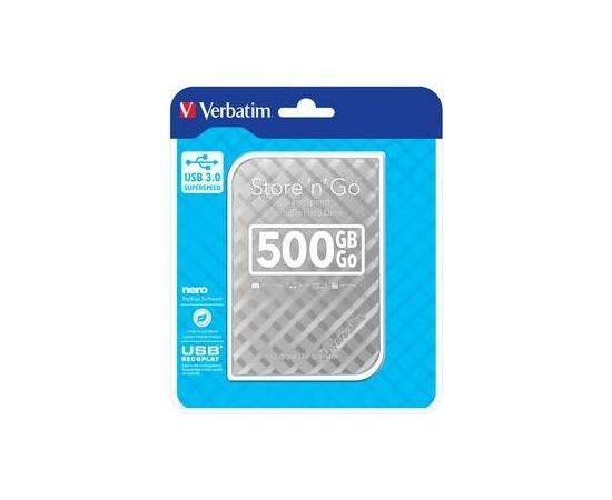 External HDD Verbatim Store 'n' Go 2.5'' GEN 2, 500GB, USB 3.0, Silver