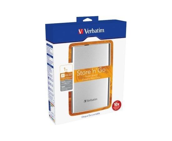 External HDD Verbatim Store & Go 2.5'' 1TB USB3, Silver