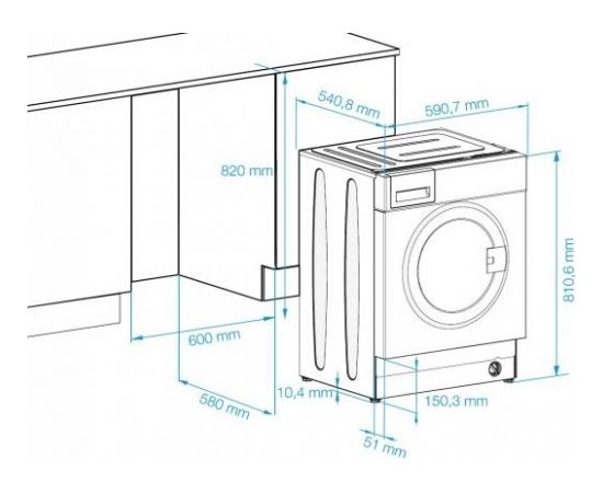 Beko WITV8712X0W iebūvējamā veļas mašīna