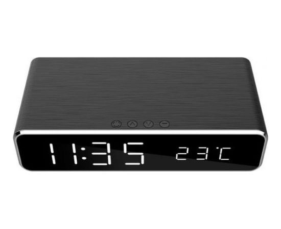 Gembird DAC-WPC-01 Digital alarm clock with wireless charging function, black
