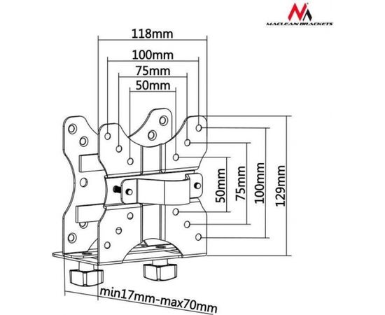 Maclean MC-720 Bracket for mini computers NUC MAC mini CPU black 5kg