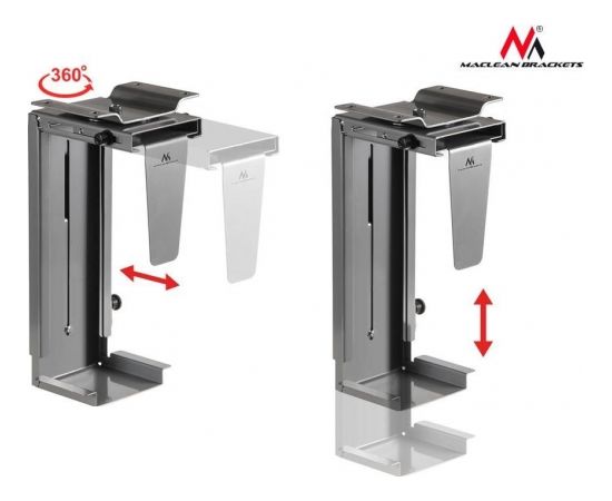 Maclean MC-713 S Adjustable Under-Desk /Wall CPU Mount