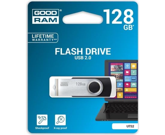 GOODRAM memory USB UTS2 128GB USB 2.0 Black