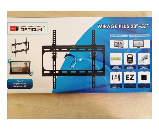 Electriclight Opticum TV stiprinājums pie sienas 23-55collas, līdz 30kg, melns - Mirage Plus