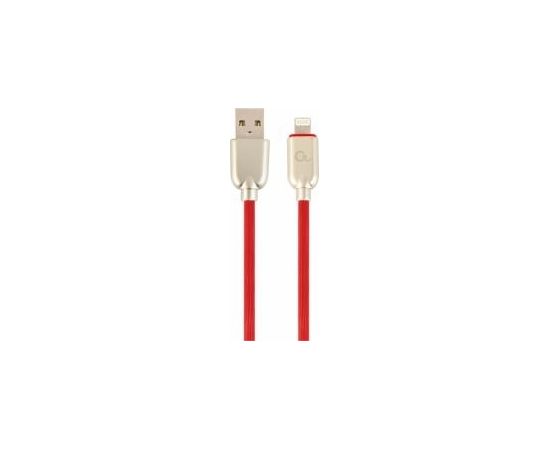 Gembird USB Male - Lightning Male Premium rubber 2m Red