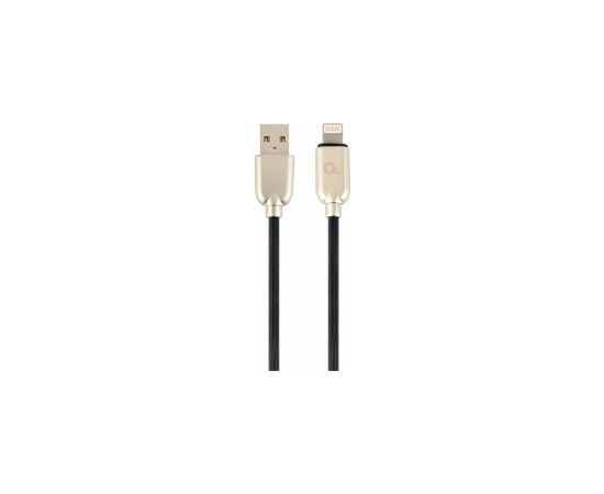 Gembird USB Male - Lightning Male Premium rubber 2m Black