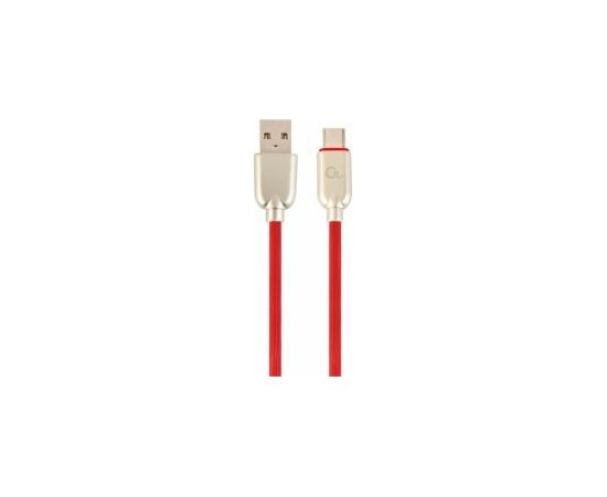 Gembird USB Male - USB Type C Male Premium rubber 1m Red