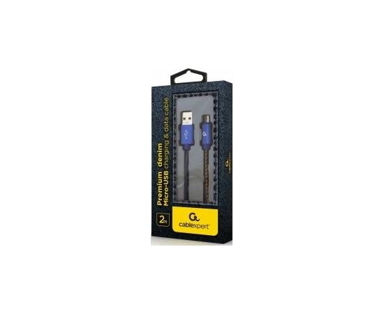 Gembird USB Male - Micro USB Male Premium denim 2m Blue