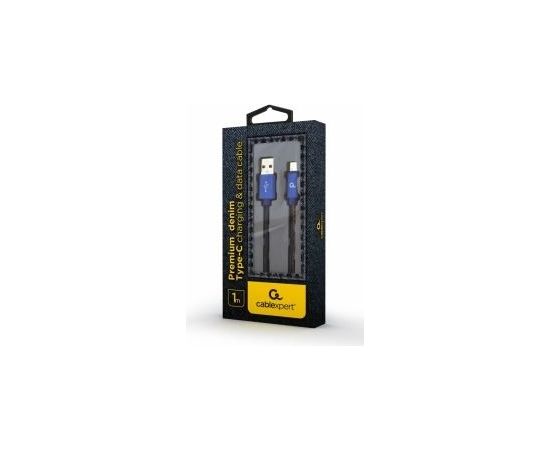 Gembird USB Male - USB Type C Male Premium denim 1m Blue