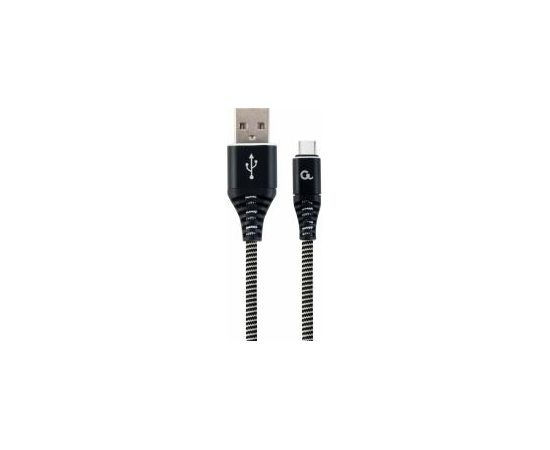 Gembird USB Male - USB Type C Male Premium cotton braided 1m Black