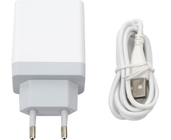 Platinet USB зарядка + кабель 2xUSB 3400mA, белый (43723)