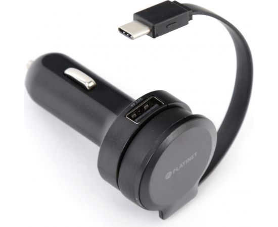 Platinet car charger 1xUSB 2,4A + USB-C cable (44652)