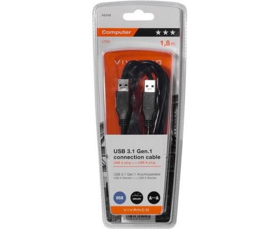 Vivanco cable USB 3.1 USB-A - USB-A 1.8m (45249)