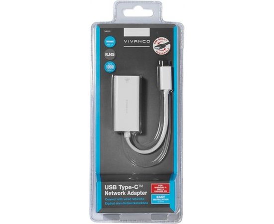 Vivanco adapteris USB-C - LAN, balts (34291)