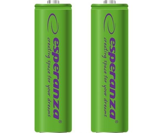 ESPERANZA EZA103G - RECHARGEABLE BATTERIES Ni-MH AA 2000MAH 2PCS -GREEN