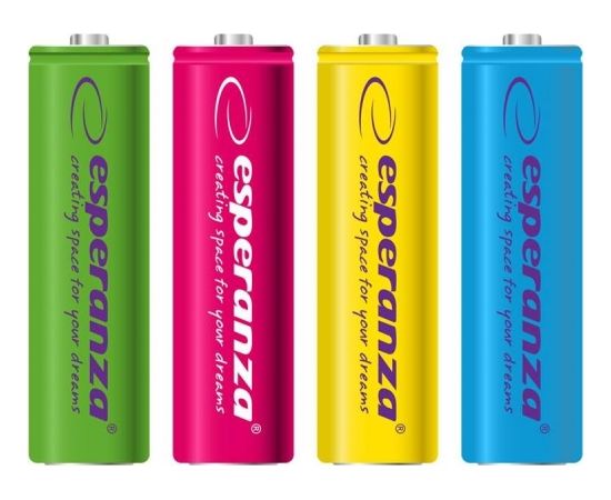 ESPERANZA EZA108 - RECHARGEABLE BATTERIES Ni-MH AA 2000MAH 4PCS - MIX COLOURS