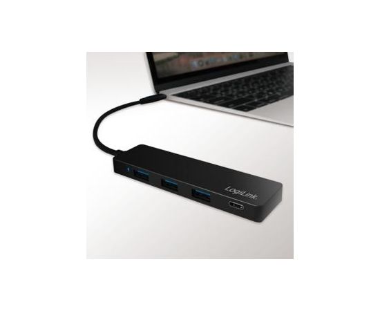 LOGILINK- Ultra-slim USB-C 3.1 hub, 4-port, black
