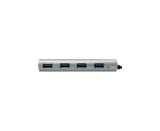 LOGILINK- USB-C 3.1 hub, 4 port, aluminum casing, grey