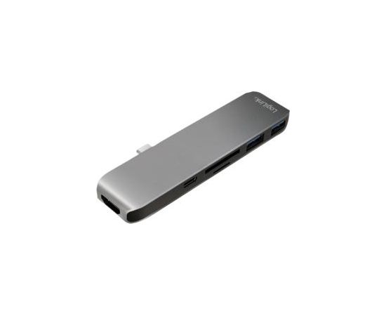 LOGILINK- USB-C 6-in-1 multifunctional hub, aluminum alloy