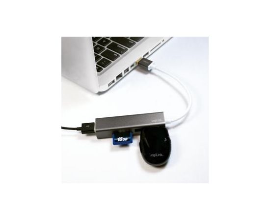 LOGILINK - USB 3.0 hub, 3 port, with card reader USB / Type-C Hub