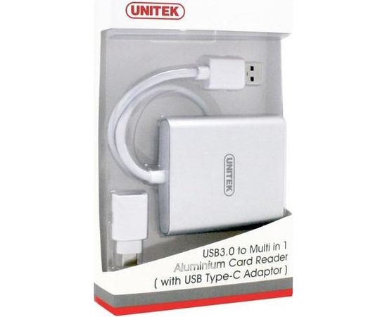 Unitek USB3.0 to Multi-In-One Aluminium Card Reader (With USB Type-C Adaptor)