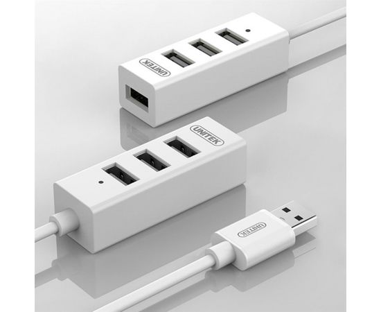 Unitek Hub 4x USB 2.0. mini, white, Y-2146