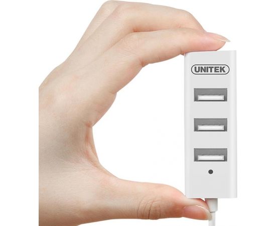 Unitek Hub 4x USB 2.0. mini, white, Y-2146