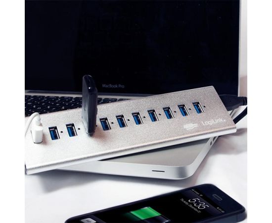 LOGILINK - USB 3.0 High Speed Hub 10-Port + 1x Fast Charging Port