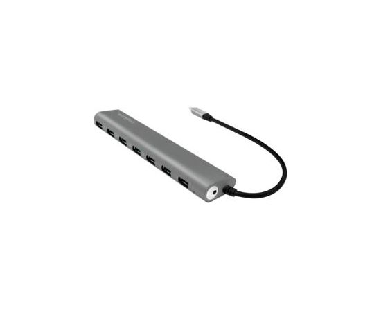LOGILINK- USB-C 3.1 hub, 7 port, aluminum casing, grey