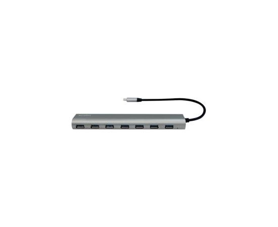 LOGILINK- USB-C 3.1 hub, 7 port, aluminum casing, grey