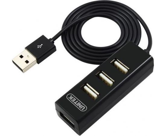 Unitek Hub 4x USB 2.0. mini, black, Y-2140