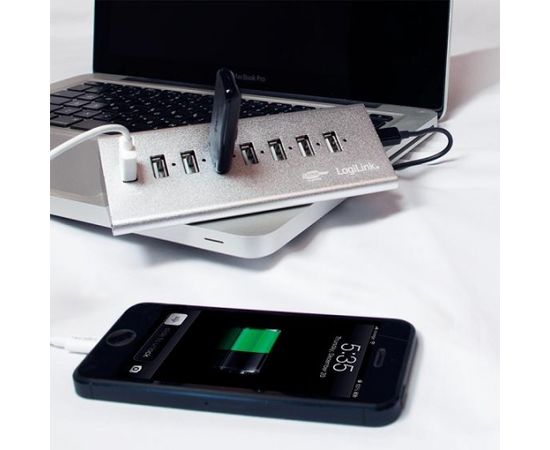 LOGILINK - USB 2.0 High Speed Hub 7-Port + 1x Fast Charging Port