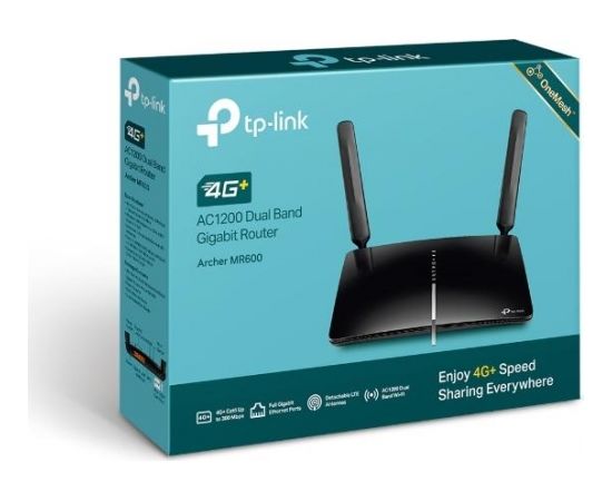 TP-LINK 4G+ LTE Router Archer MR600 802.11ac, 300+867 Mbit/s, 10/100/1000 Mbit/s, Ethernet LAN (RJ-45) ports 3, 4G, Antenna type 2xDetachable, LTE cat 6