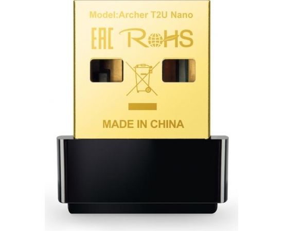 TP-LINK Dual Band USB 2.0 Adapteris Archer T2U Nano 2.4GHz/5GHz, 802.11ac, 200+433 Mbps