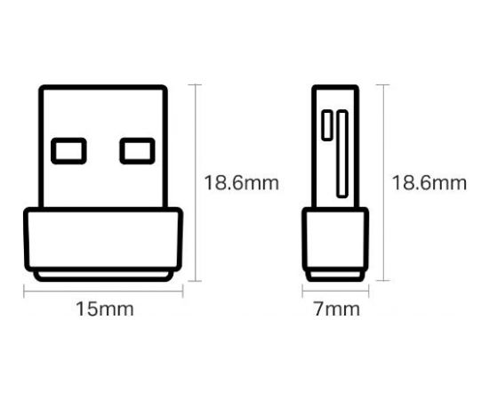 TP-LINK Dual Band USB 2.0 Adapteris Archer T2U Nano 2.4GHz/5GHz, 802.11ac, 200+433 Mbps