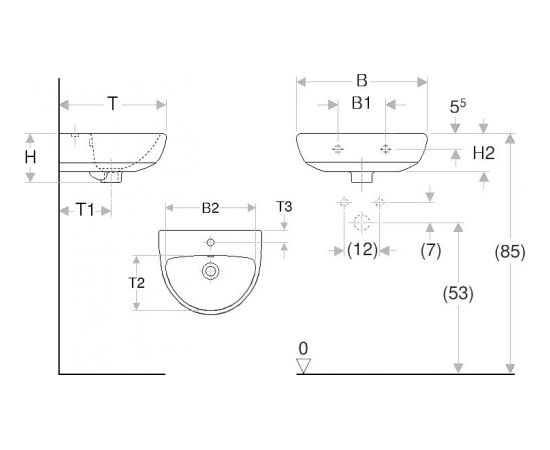 Geberit Selnova izlietne 50x41cm