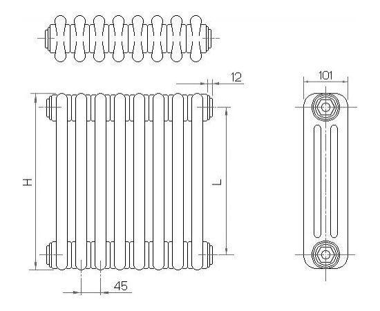 Irsap "Tesi 3" tērauda sekciju radiators  500x1035 (23 sekc)