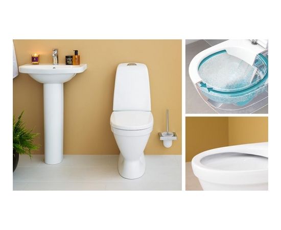 Gustavsberg Nautic 1510 WC  s horizontāls ar SoftClose vāku, CeramicPlus, Hygienic Flush, 4/2l noskalošana