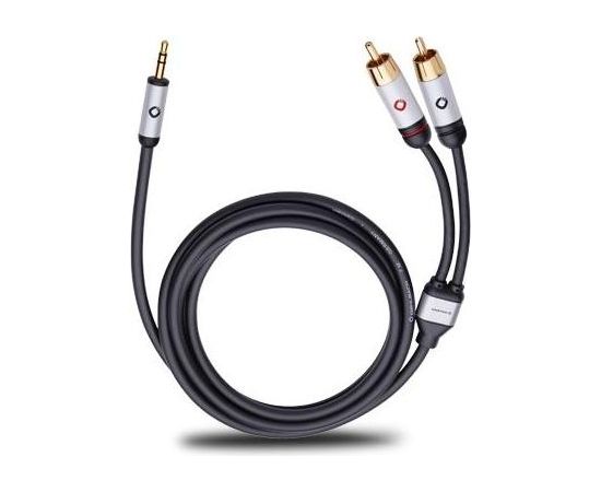 OEHLBACH Art. No. 60002 Black I-CONNECT J-35/R MOBILE AUDIO CABLE, 3.5 MM AUDIO JACK TO RCA PHONO 1.5m Art. No. 60002