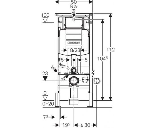 Geberit Sigma WC rāmis, H 112cm