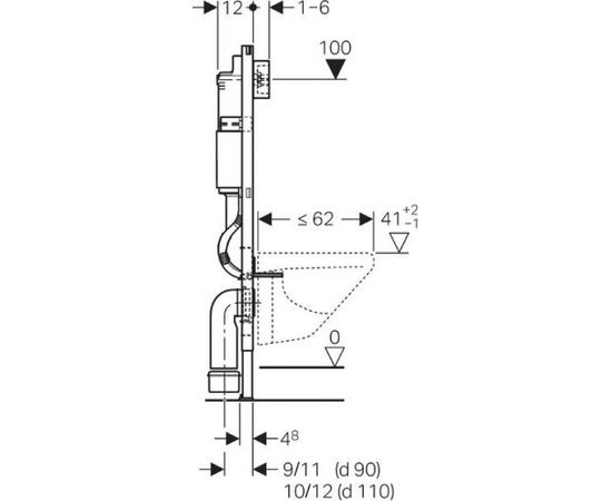 Geberit Delta WC rāmis, H 112 cm