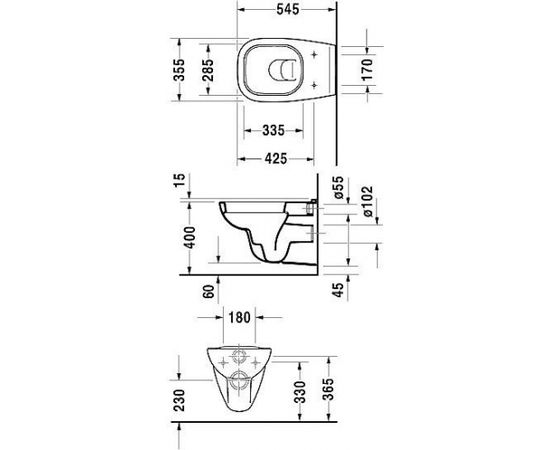 Duravit D-Code sienas WC 545mm