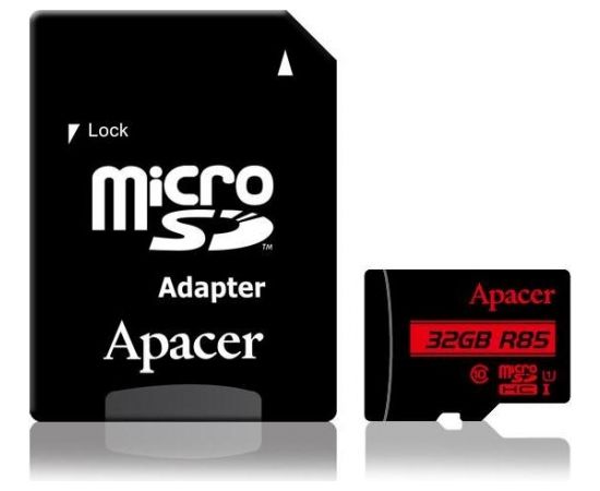 Apacer memory card Micro SDHC 32GB Class 10 UHS-I (up to 85MB/s) +adapter