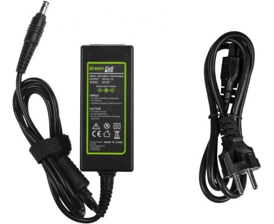 Charger / AC Adapter Green Cell for Samsung 19V | 2.1A | 40W | 5.5-3.0mm Lādētāji portatīvajiem datoriem