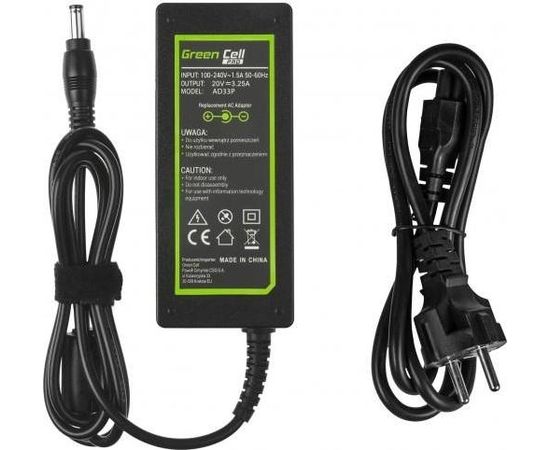 Charger / AC Adapter Green Cell PRO 20V 3.25A 65W for Lenovo B560 B570 G530 G550