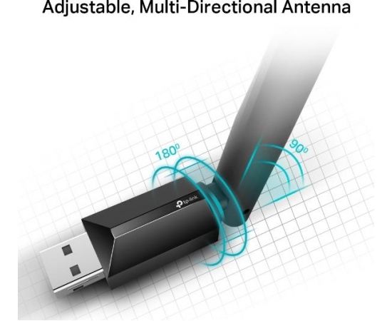 TP-LINK Dual Band USB 2.0 Adapter Archer T2U Plus  2.4GHz/5GHz, 802.11ac, 200+433 Mbps, 1xExternal antenna 5dBi