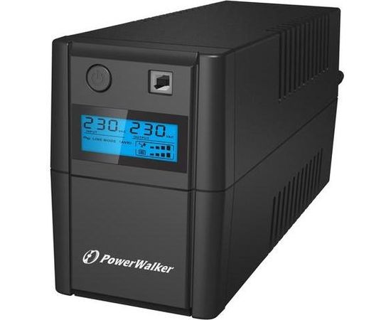 Power Walker UPS LINE-INTERACTIVE 650VA, 2X SCHUKO, RJ11 IN/OUT, USB, LCD
