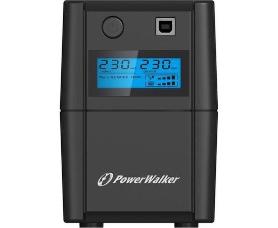 Power Walker UPS LINE-INTERACTIVE 650VA, 2X SCHUKO, RJ11 IN/OUT, USB, LCD