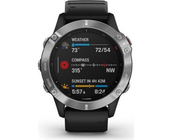 Garmin Fenix 6, серебристый/черный